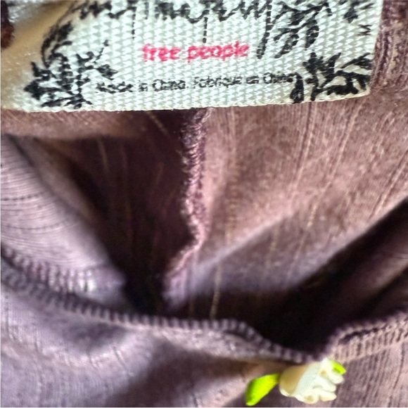 Free People Intimately Purple Ribbed Bodysuit Ruffle Tank Sleeve Size Medium - Picture 5 of 6